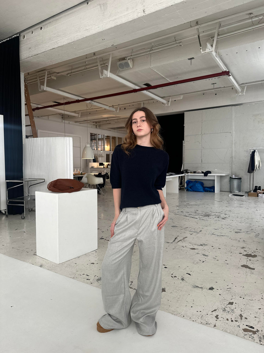 Donna oversized glitter pants - Light grey