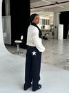 Oversized star jeans - White stars