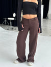 Britney low waisted suit pants - Brown