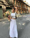 Kiera long skirt - White