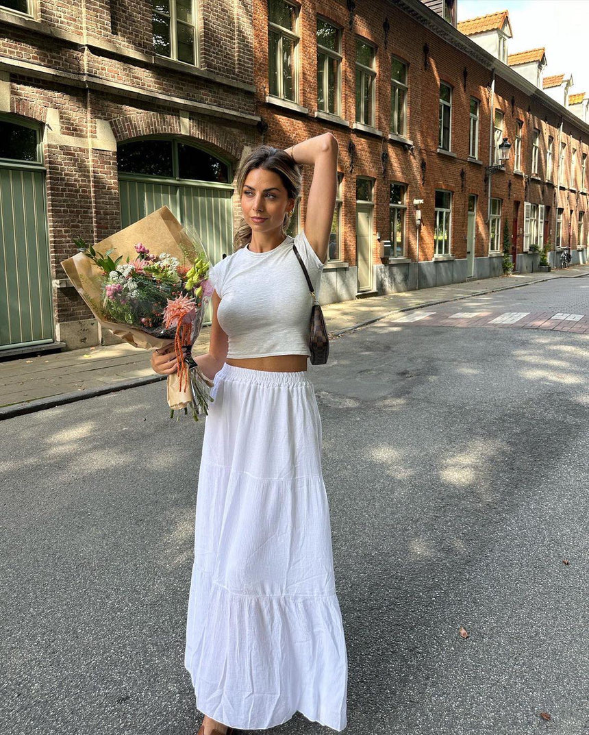 Kiera long skirt - White