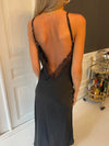 Minnie satin dress - Black