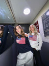US flag knit - White