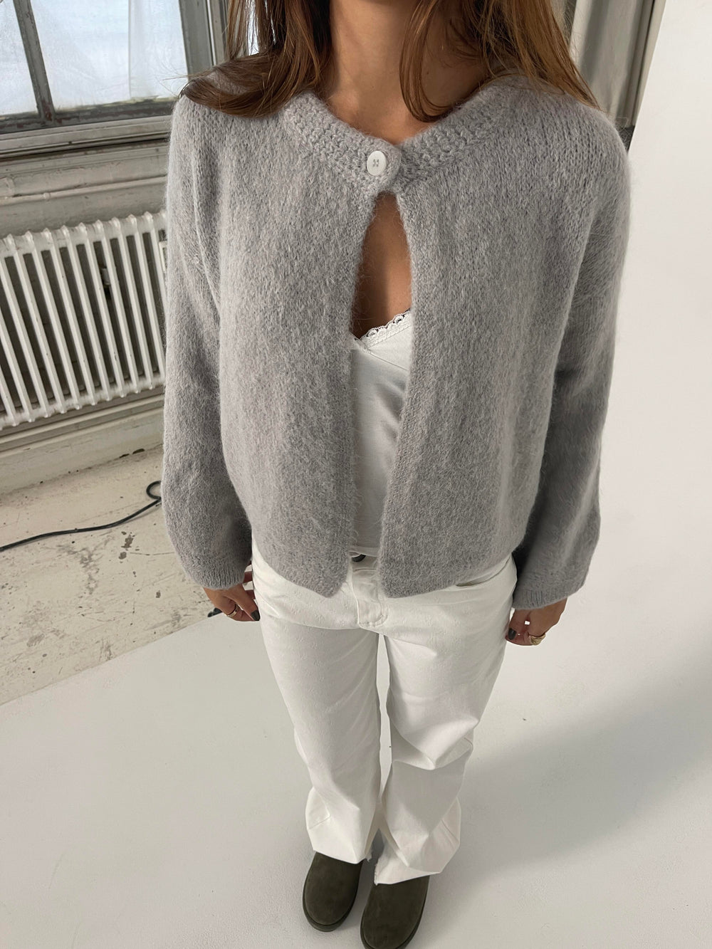 Julieta one botton cardigan - Grey