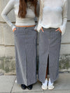 Mandalina striped denim skirt - Navy/white