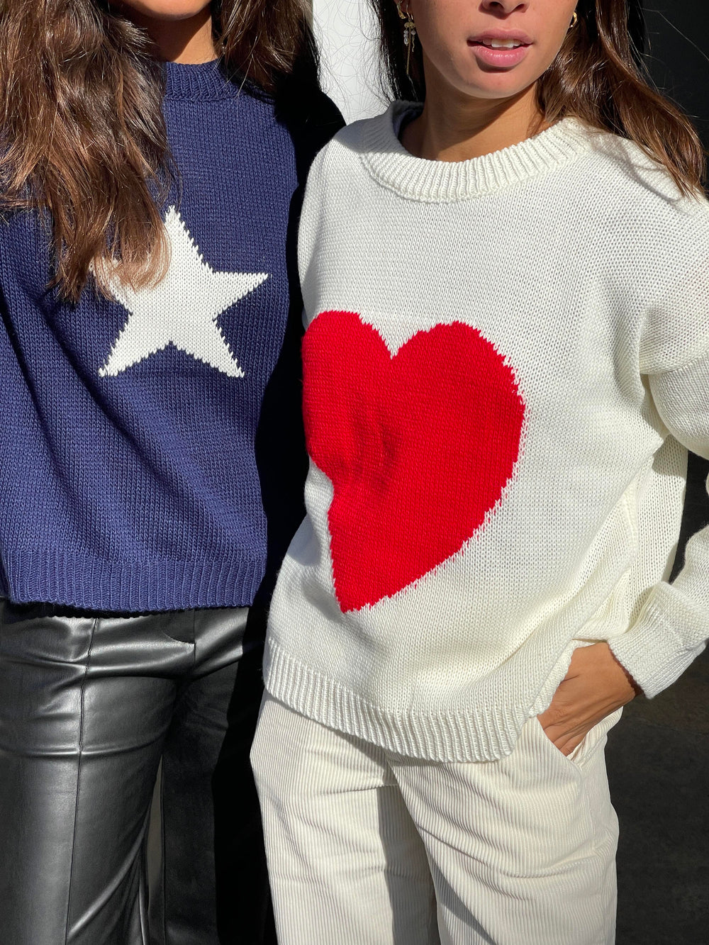 Red heart knit - White