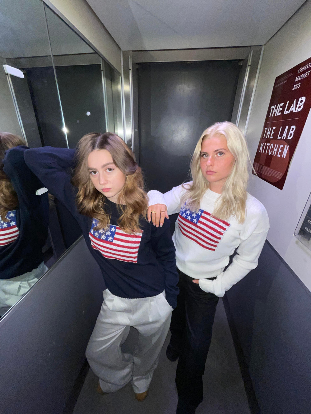 US flag knit - White
