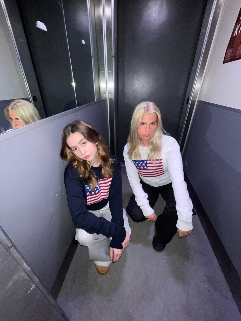 US flag knit - White