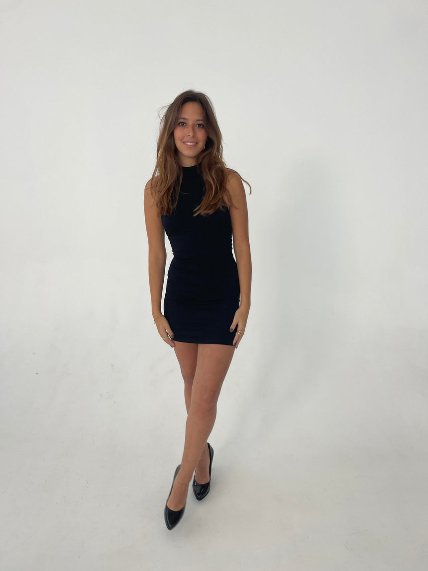 Lorraine halterneck glitter dress - Black
