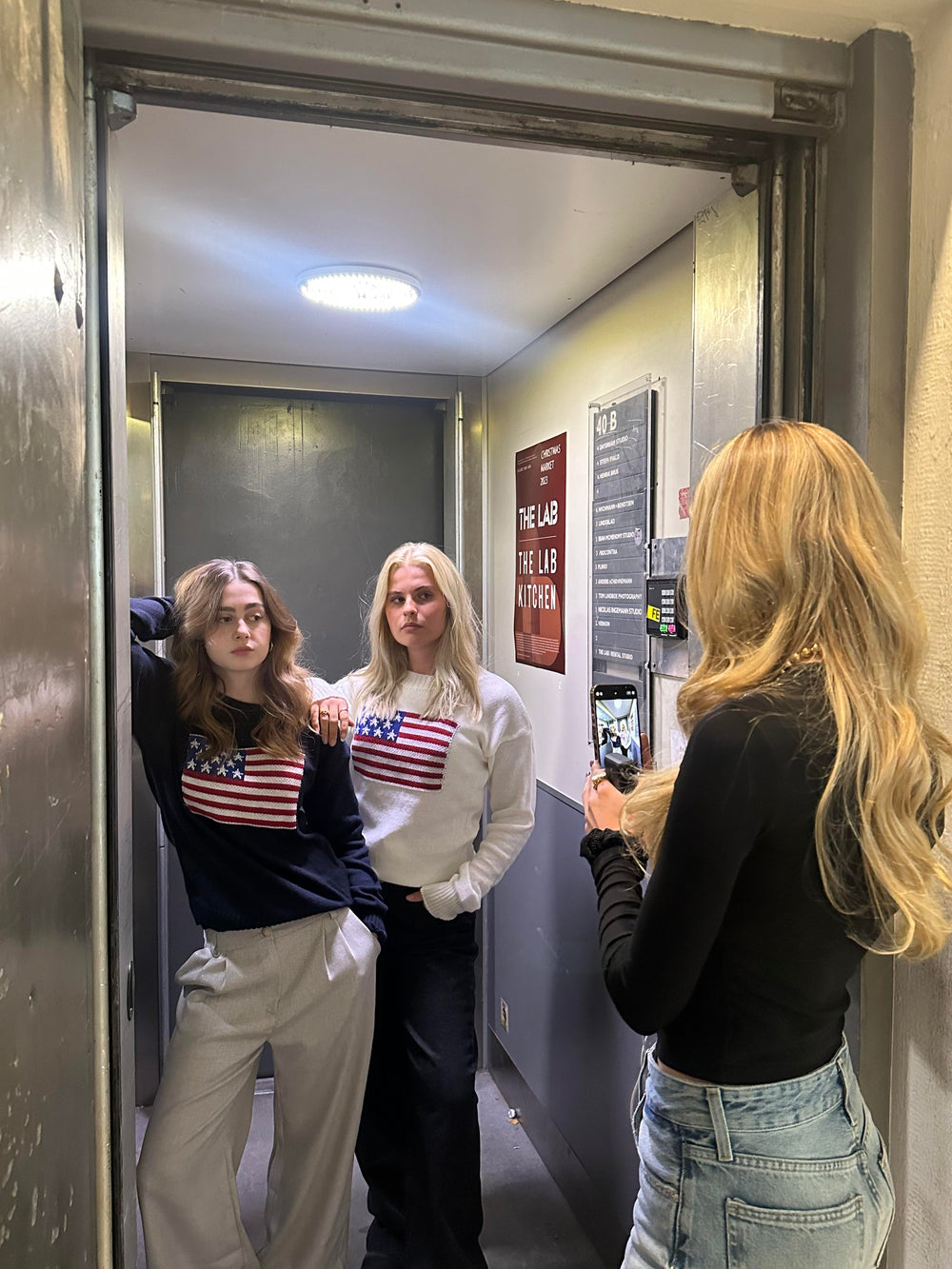 US flag knit - White