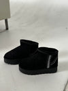 Manila teddy boots with plateau sole and braided details - Black