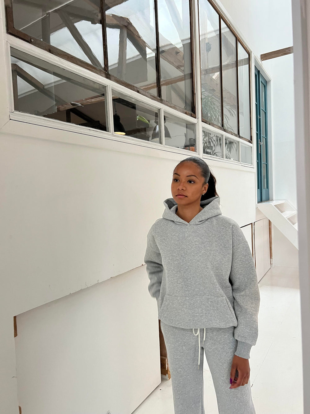 Anelise oversized hoodie - Grey melange
