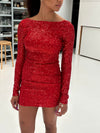 Calinda sequin dress - Red