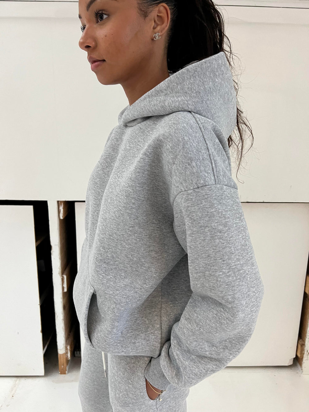 Anelise oversized hoodie - Grey melange