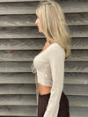 Simona 2 ways tie blouse - Beige