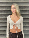 Simona 2 ways tie blouse - Beige