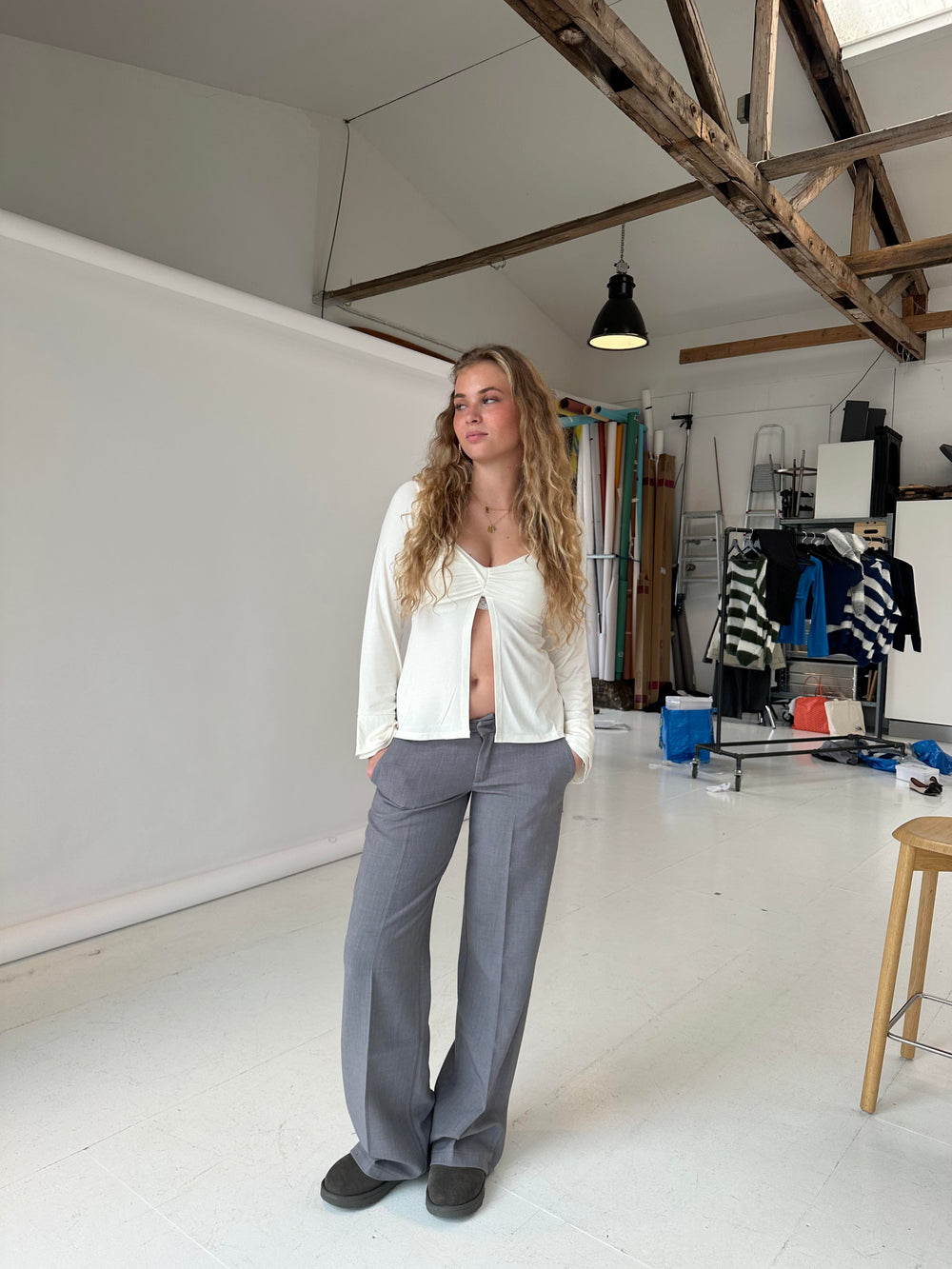 Anna Olympia low waisted suit pants - Grey