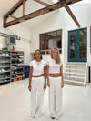 Bonnie satin pants - White