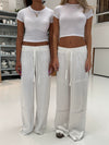 Bonnie satin pants - White