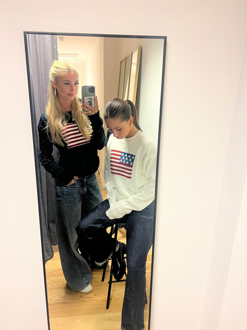 US flag knit - White