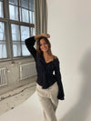 Denisi satin blouse - Black