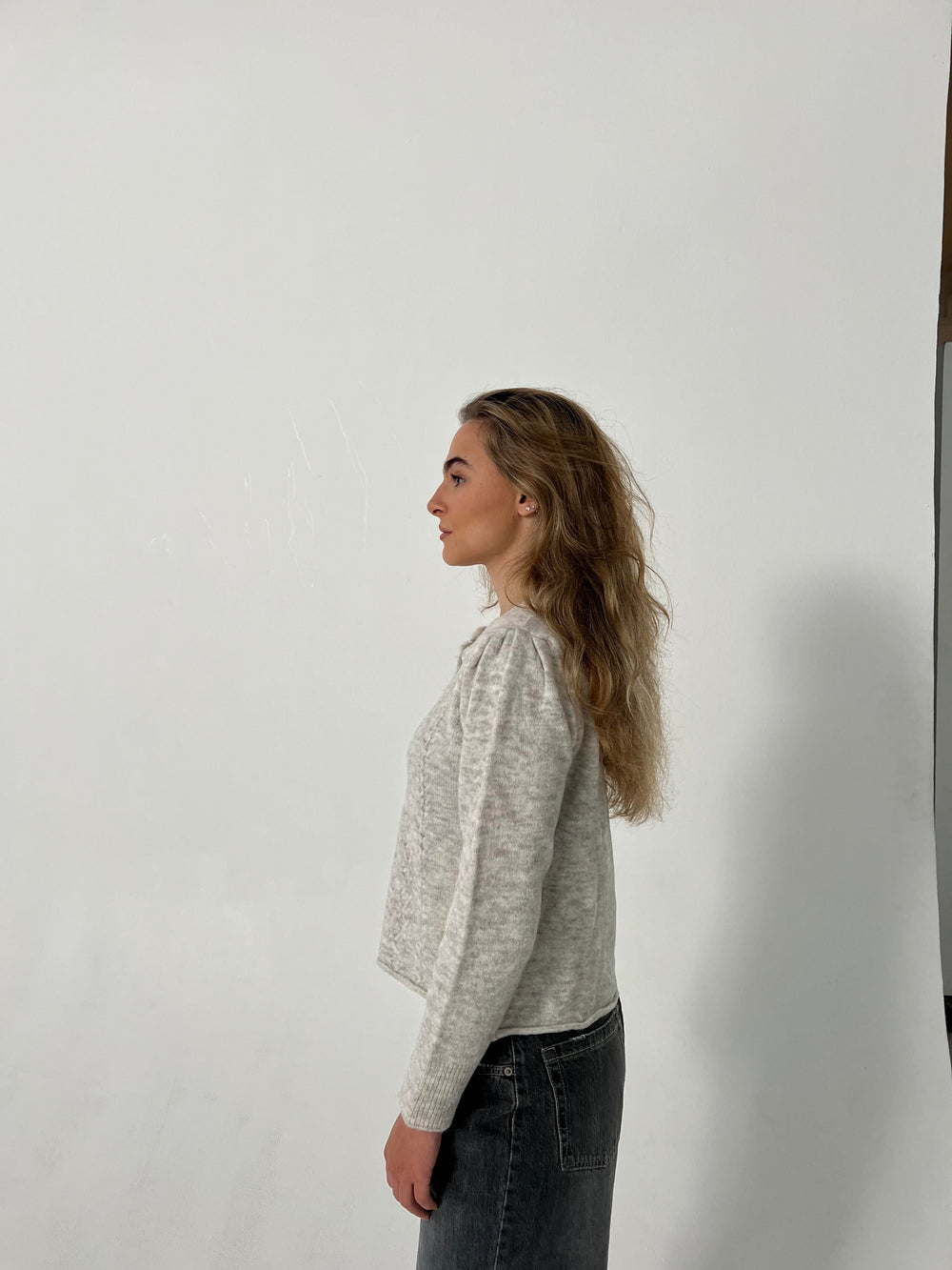 Cilla knitted cardigan - Light grey