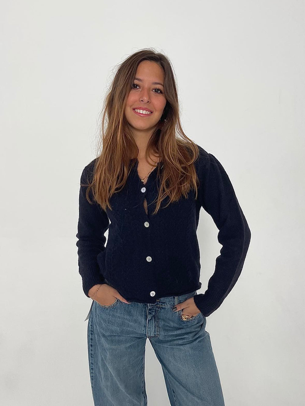 Cilla knitted cardigan - Navy