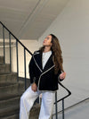 Adele stitching jacket - Black