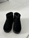 Manila teddy boots with plateau sole and braided details - Black