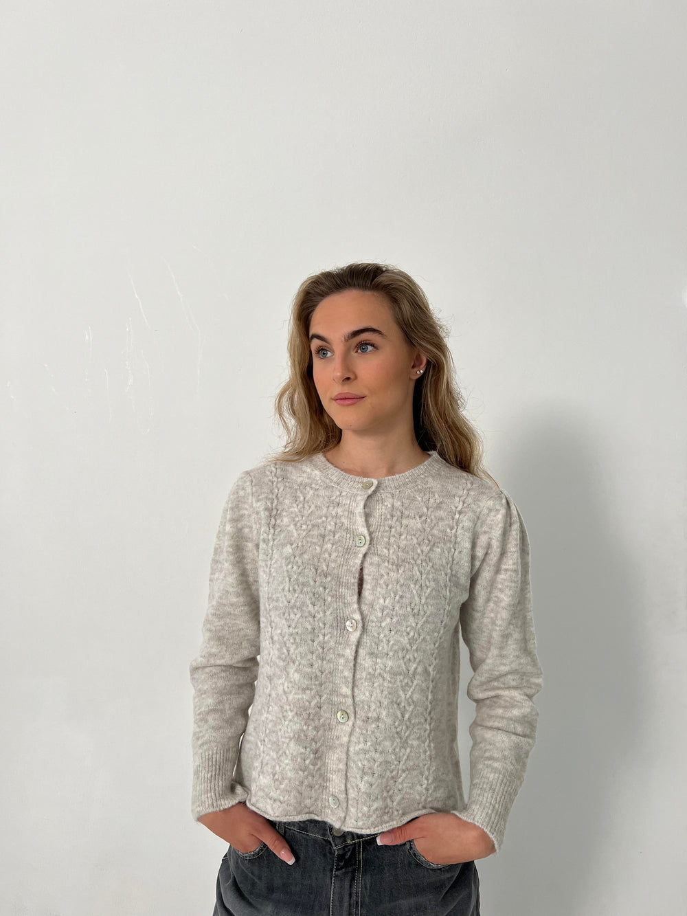 Cilla knitted cardigan - Light grey