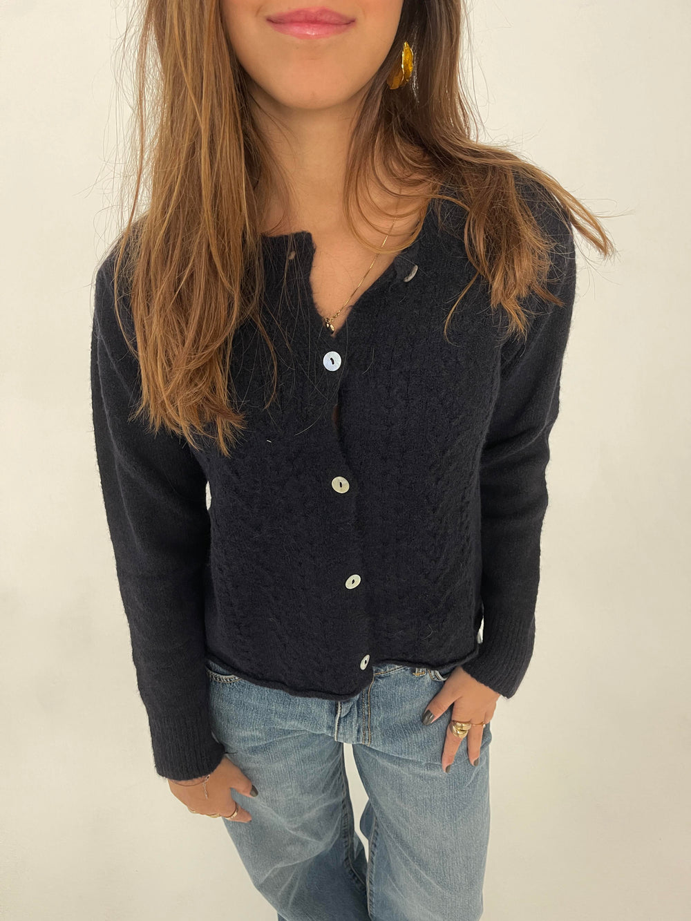 Cilla knitted cardigan - Navy