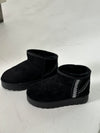 Manila teddy boots with plateau sole and braided details - Black