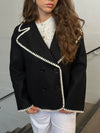 Adele stitching jacket - Black