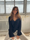 Denisi satin blouse - Black