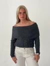 Theresa off-shoulder knit - Grey