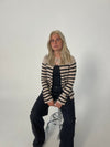 Xenia cardigan with stripes - Beige/black
