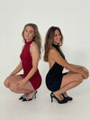 Lorraine halterneck glitter dress - Black