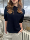 Arabella knitted t-shirt - Navy