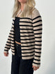 Xenia cardigan with stripes - Beige/black