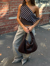 Kimmie polka dotted top - Brown/white
