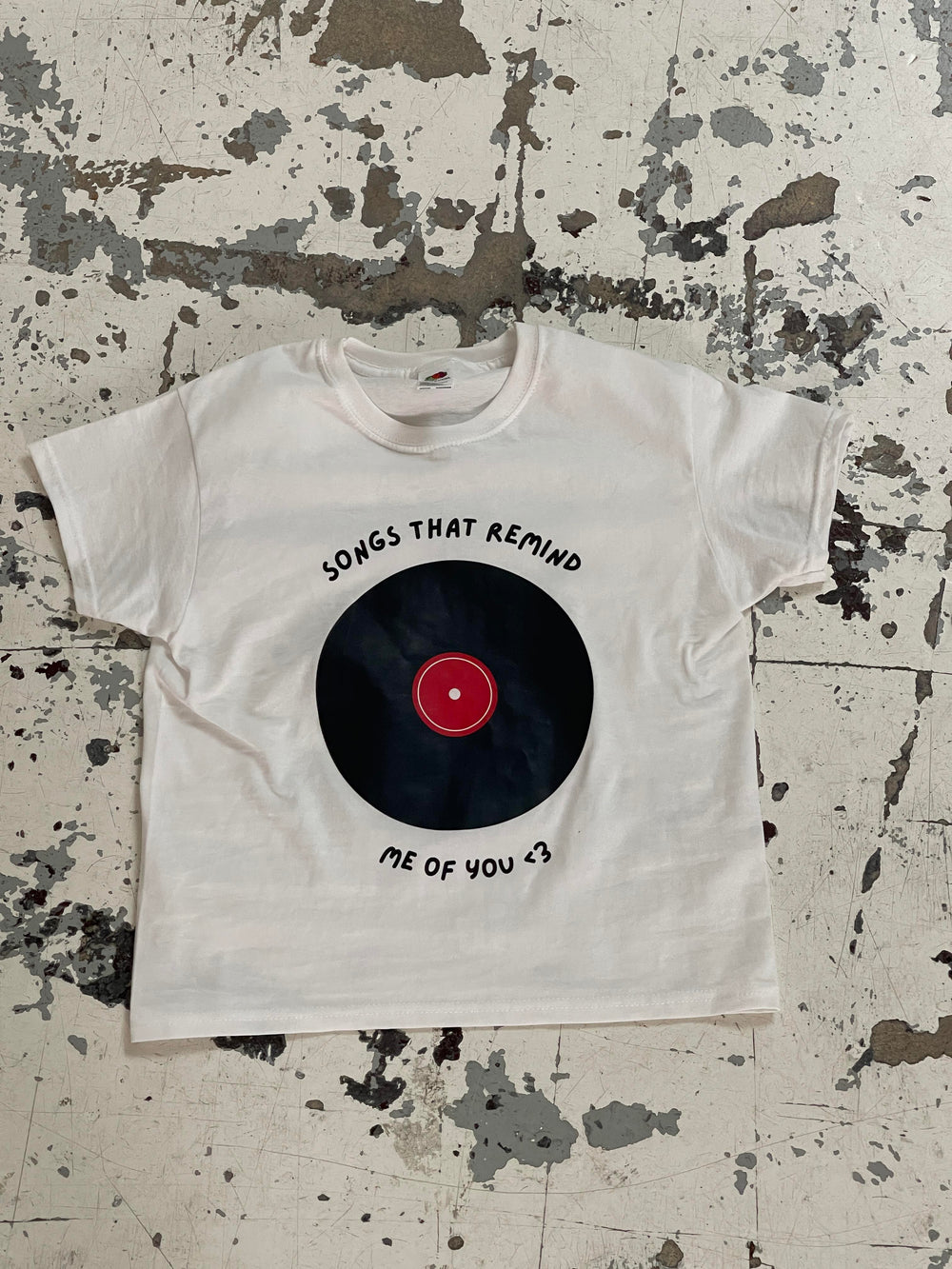 "Songs that remind me" baby tee - white