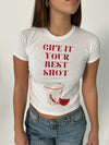 "Give it your best shot" baby tee - white