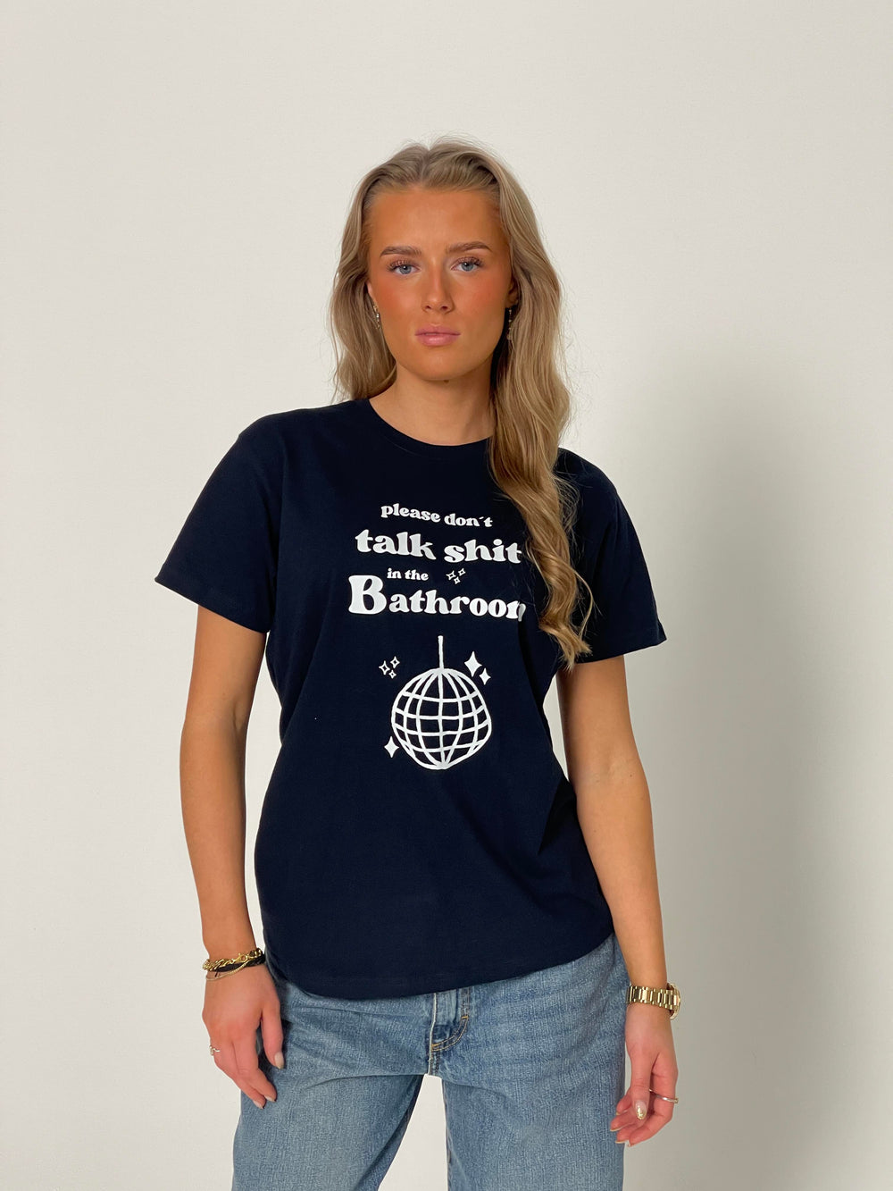 "Don't talk shit" oversized tee - Navy