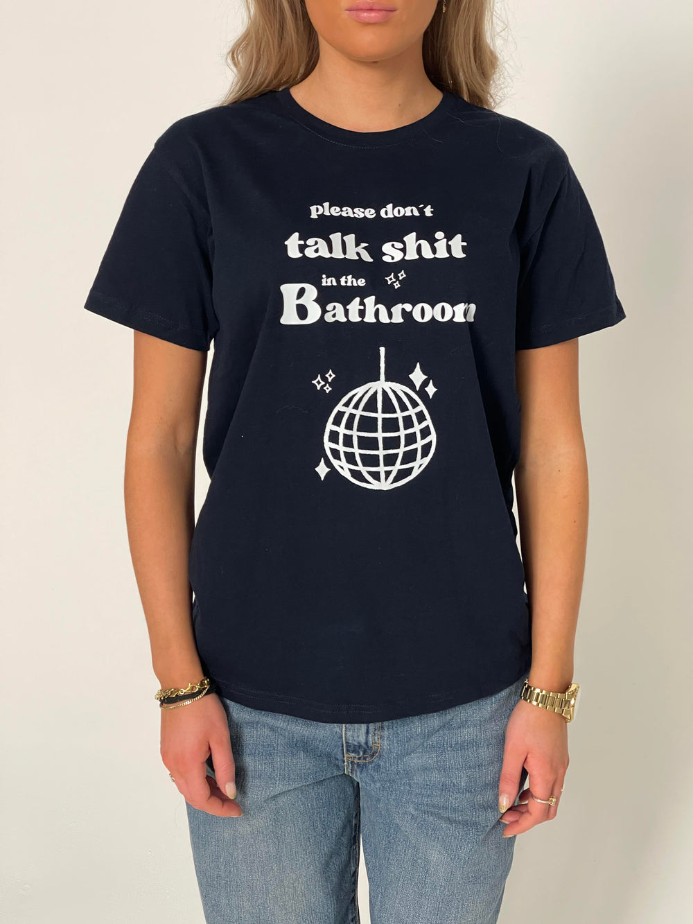 "Don't talk shit" oversized tee - Navy