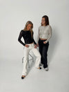 Babette open back blouse wtih sequins - Silver