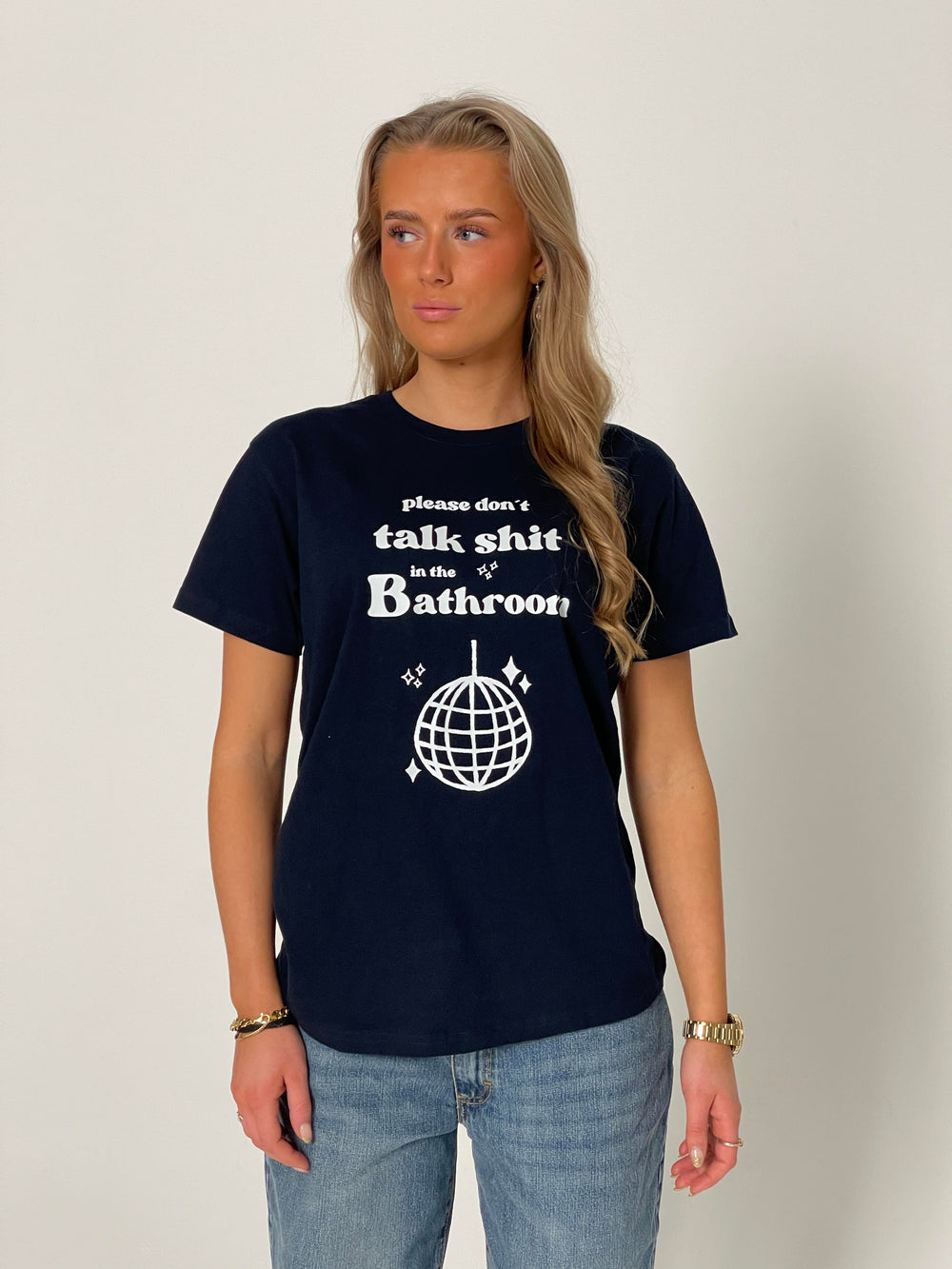 "Don't talk shit" oversized tee - Navy