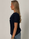 "Don't talk shit" oversized tee - Navy