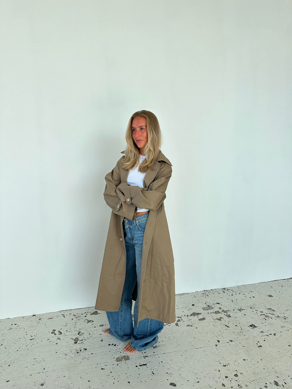 Josefine oversized trenchcoat - Dark beige