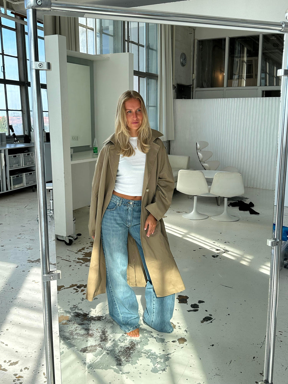 Josefine oversized trenchcoat - Dark beige