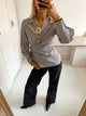 Milay shirt with tie detail - Grey/white